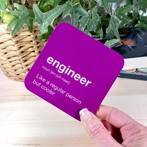 Engineer Drinks Coaster –  Gift for Engineer – Stocking Filler, Secret Santa, Gender Neutral Coaster