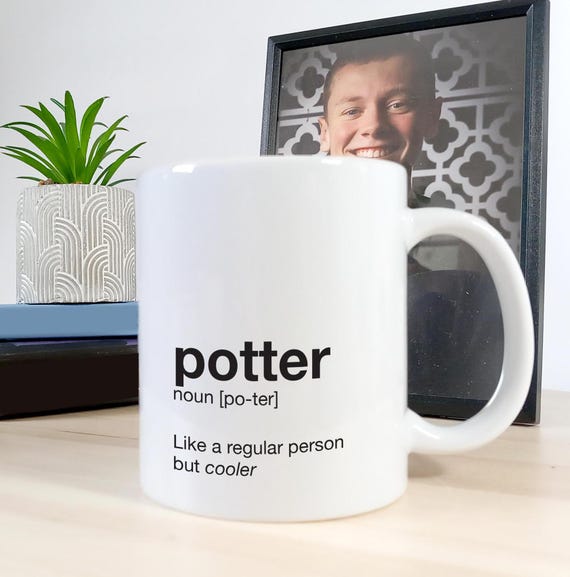 Potter Becher, Geschenk für Töpfer, Wichteln, Keramik Geschenk, 11 Unzen Keramik-Töpferbecher