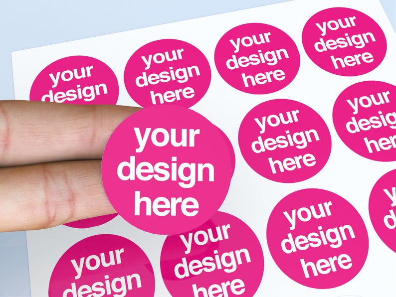 Design Your Own Sticker Glossy Round Label Sheets. Business Etsy UK