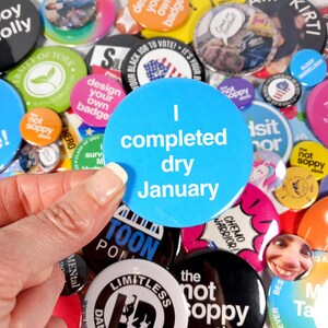 Ik heb de buttonpin-badge van Dry January voltooid