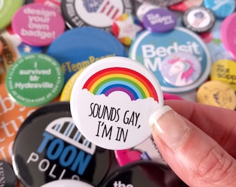 LGBT (Various Designs) - 1" / 25mm Button Badge - Novelty Pride Gay Lesbian Bi E - Foto 7