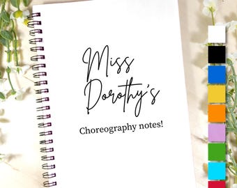 Regalo para profesor de baile: Libreta de notas A5 personalizada para profesor de baile.