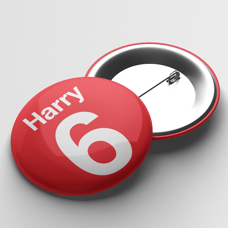 Personalised Birthday Age Button Badge Pin Red