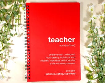 Teacher Definition A5 Notepad – Teacher description, Perfect Gift for teachers!