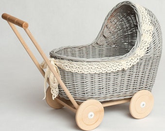 cane doll pram