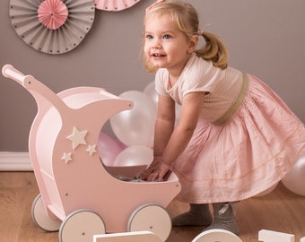 wooden moon doll pram