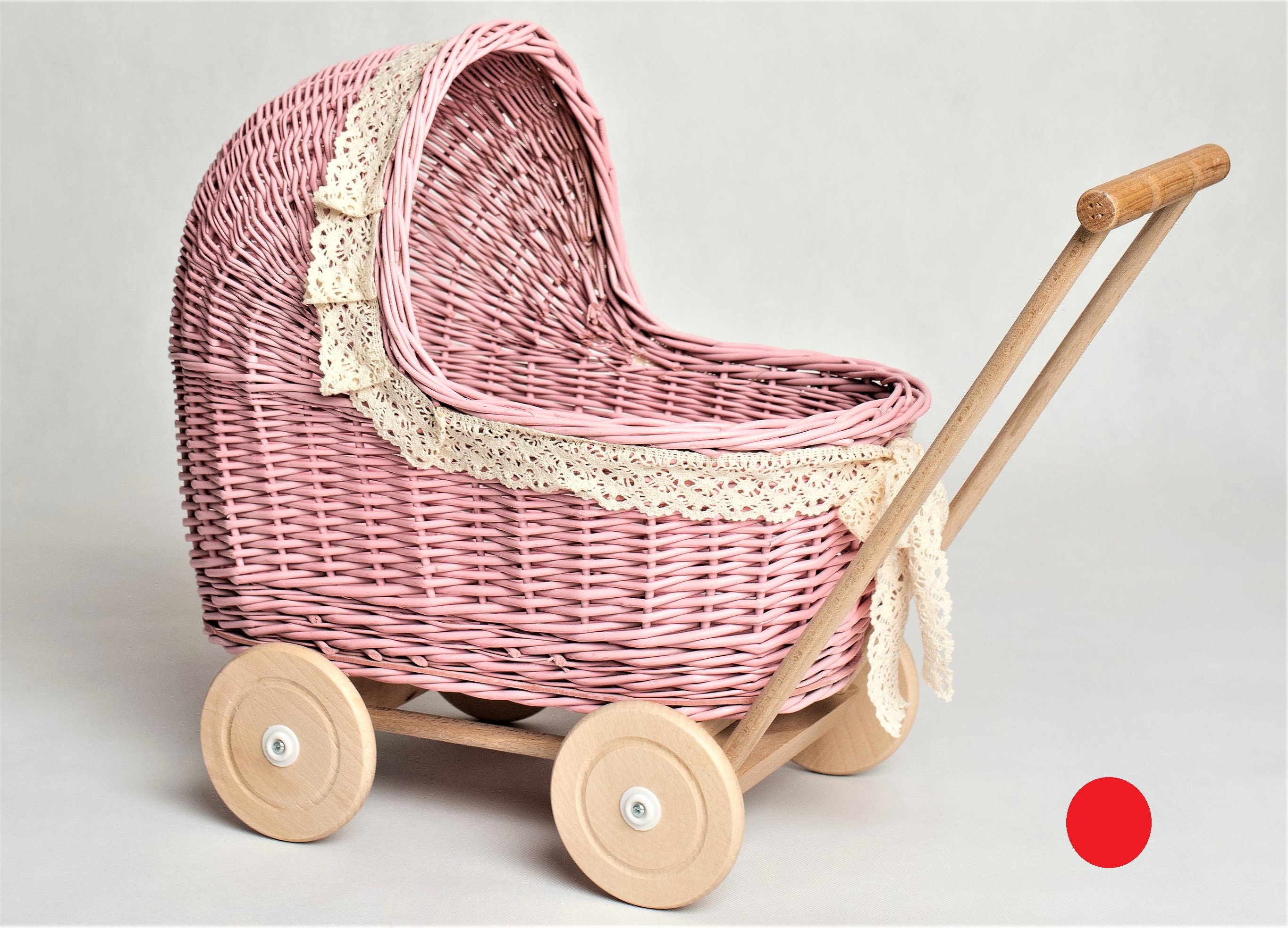 PREMIUM Wicker Dolls Pram Wooden Dolls Pram NAME KIDS Etsy