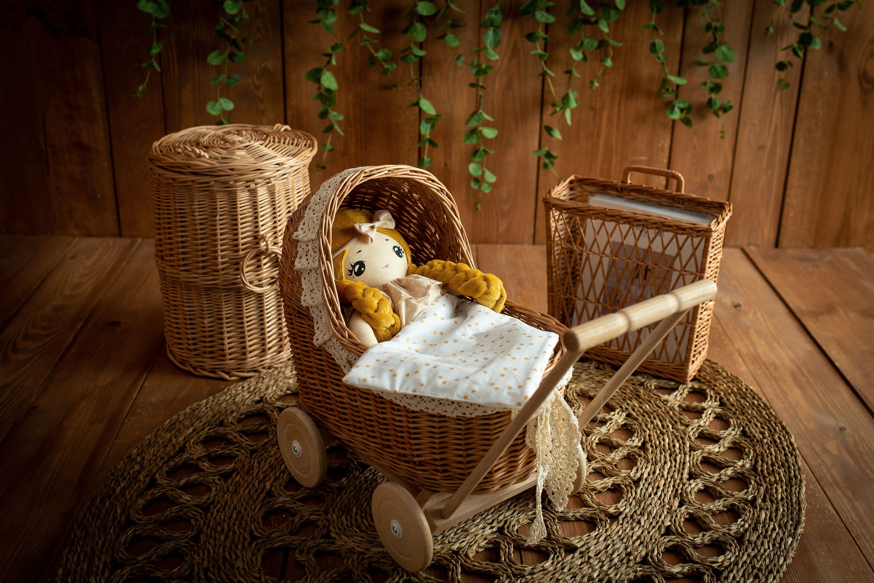 PREMIUM Wicker Dolls Pram Wooden Dolls Pram NAME KIDS Etsy