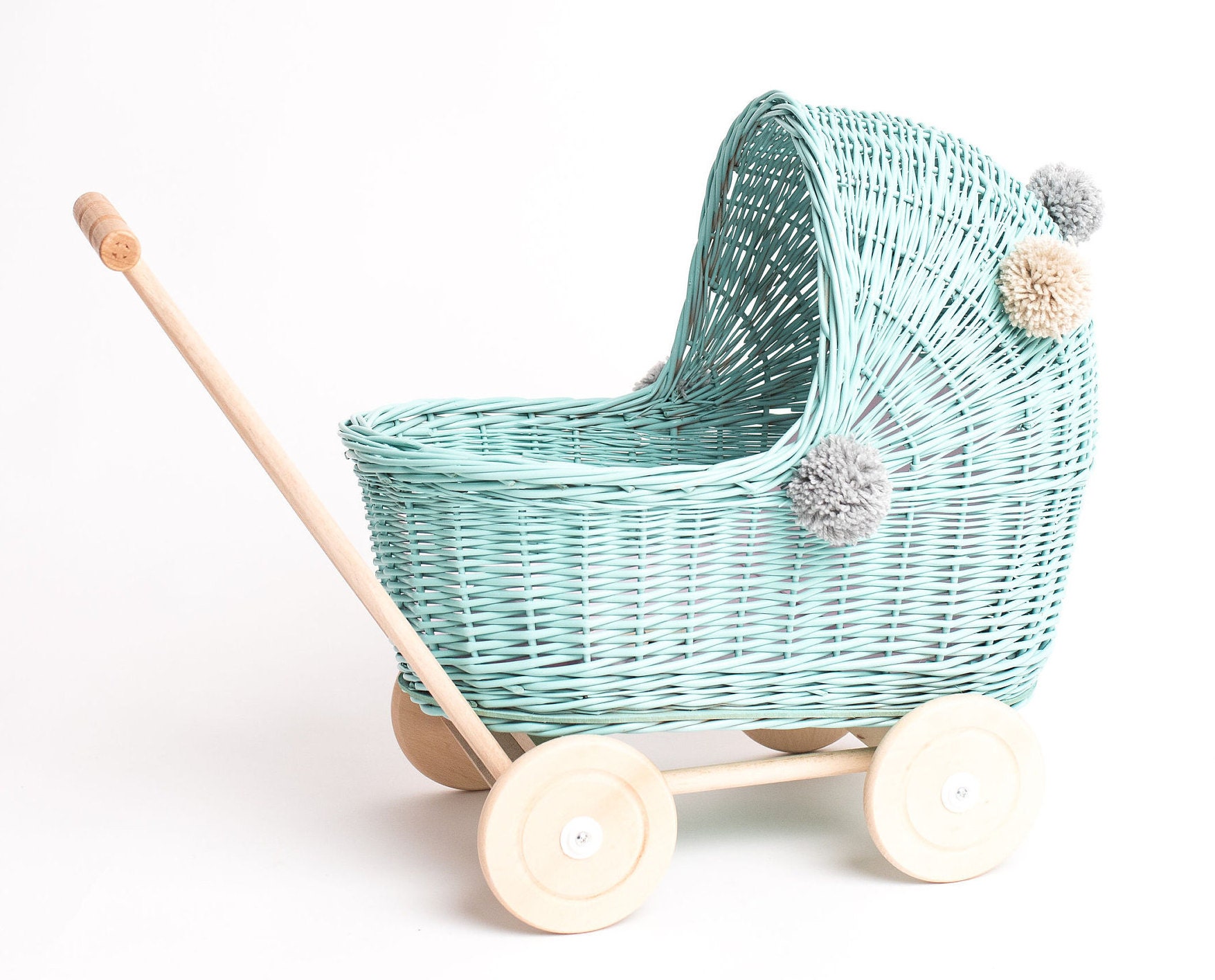 PREMIUM Wicker Dolls Pram Wooden Dolls Pram NAME KIDS Etsy