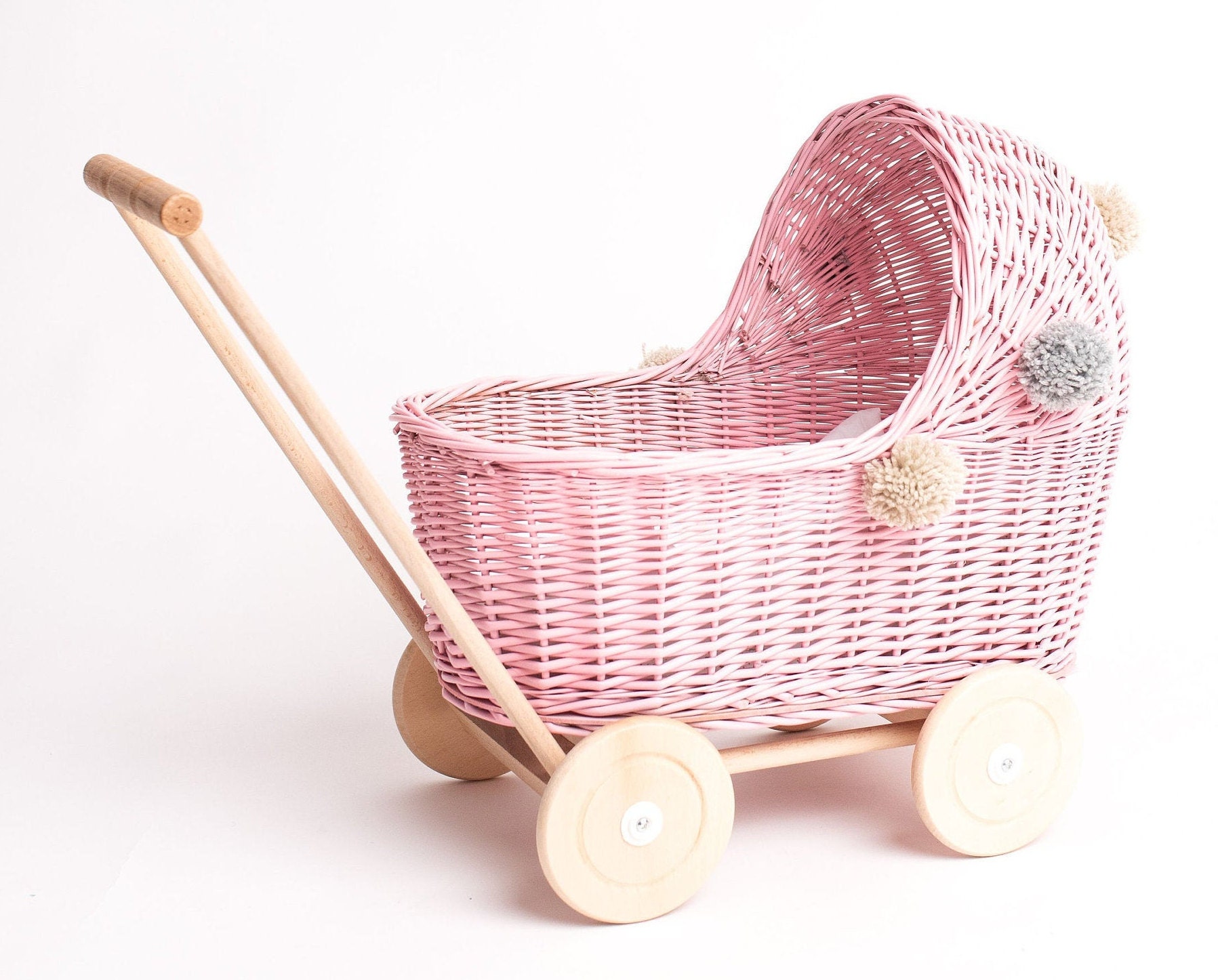 PREMIUM Wicker Dolls Pram Wooden Dolls Pram NAME KIDS Etsy