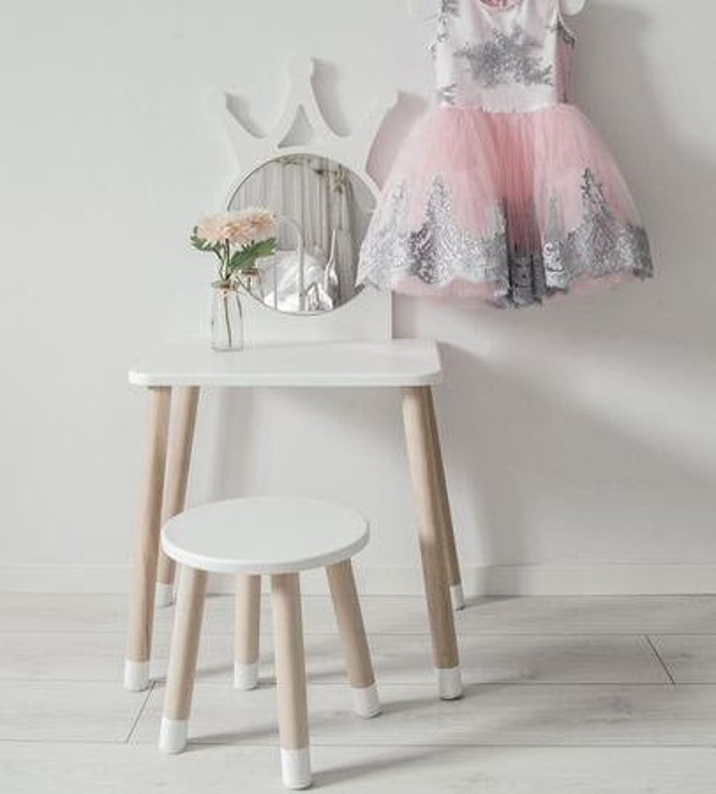 A cute dressing table with a mirror for your little Etsy