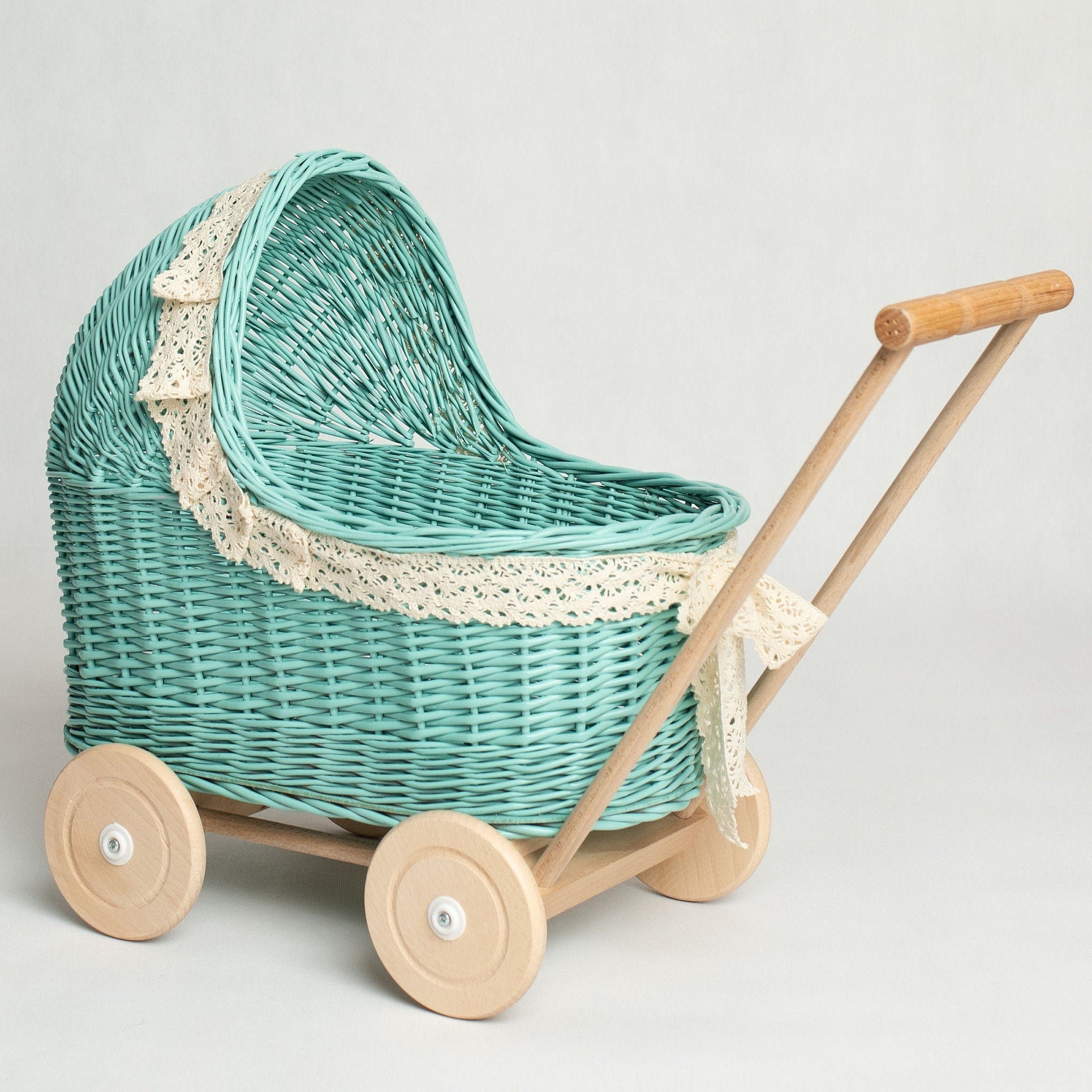 PREMIUM Wicker Dolls Pram Wooden Dolls Pram NAME KIDS Etsy