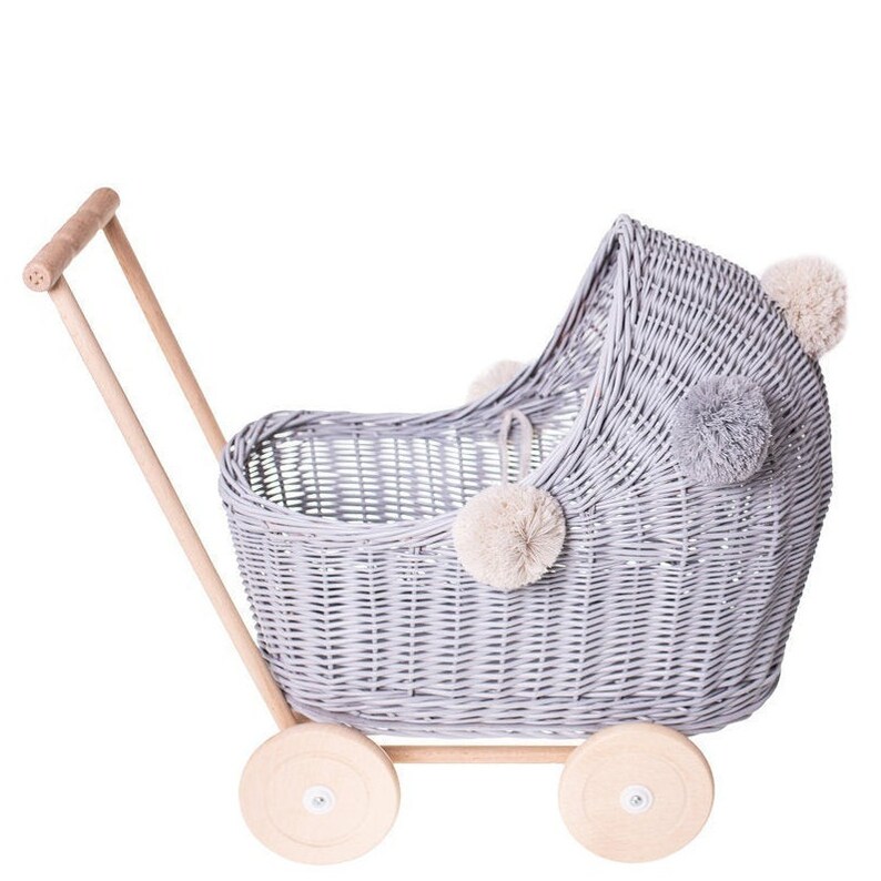 PREMIUM Wicker Dolls Pram Wooden Dolls Pram NAME KIDS Etsy UK