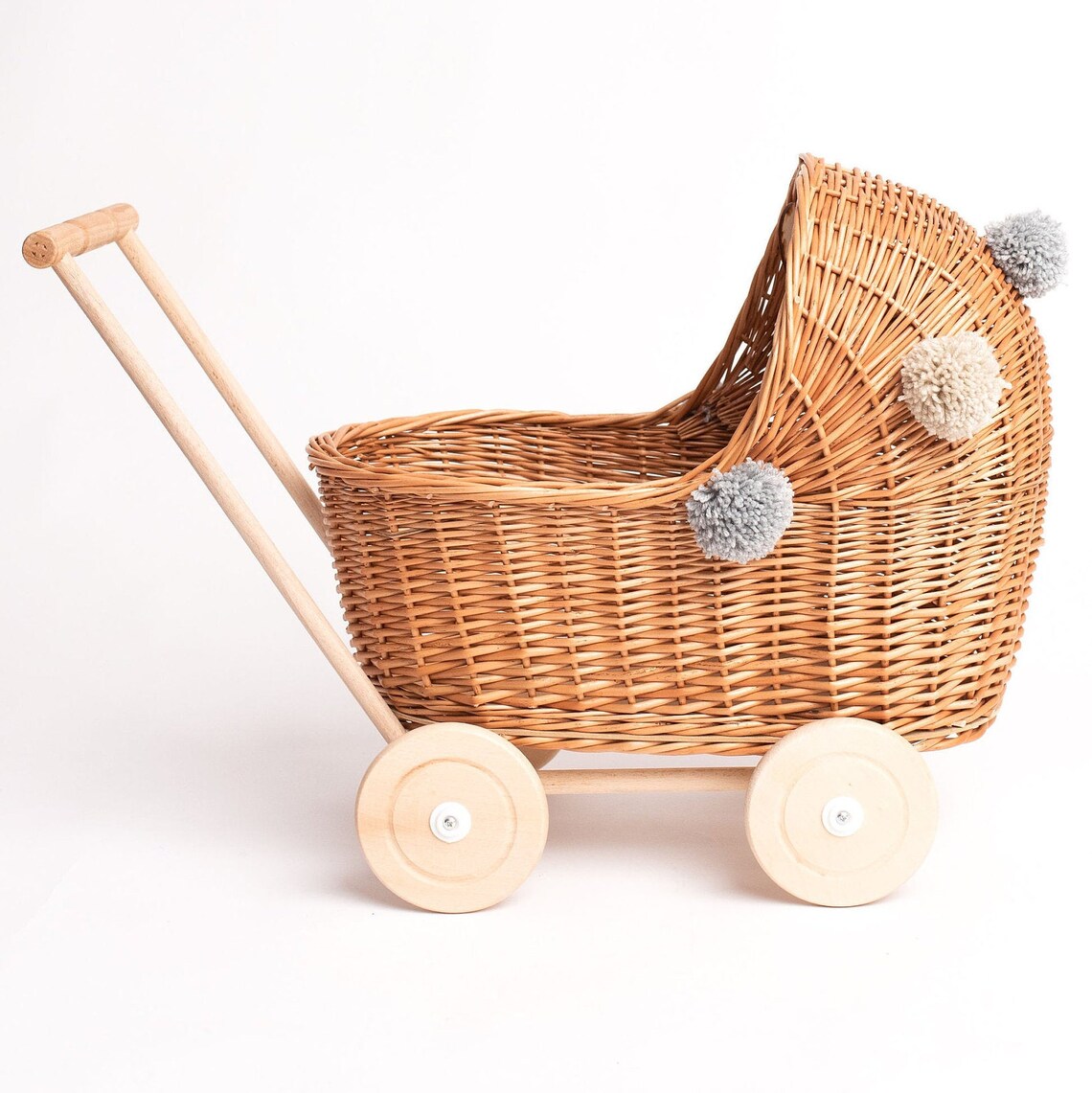 PREMIUM Wicker Dolls Pram Wooden Dolls Pram NAME KIDS Etsy