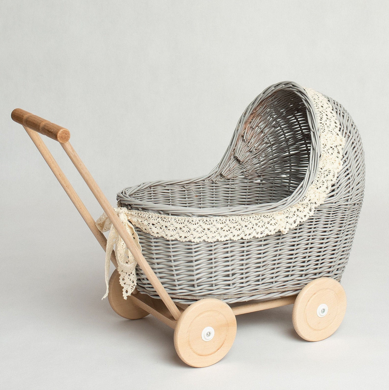 PREMIUM Wicker Dolls Pram Wooden Dolls Pram NAME KIDS Etsy