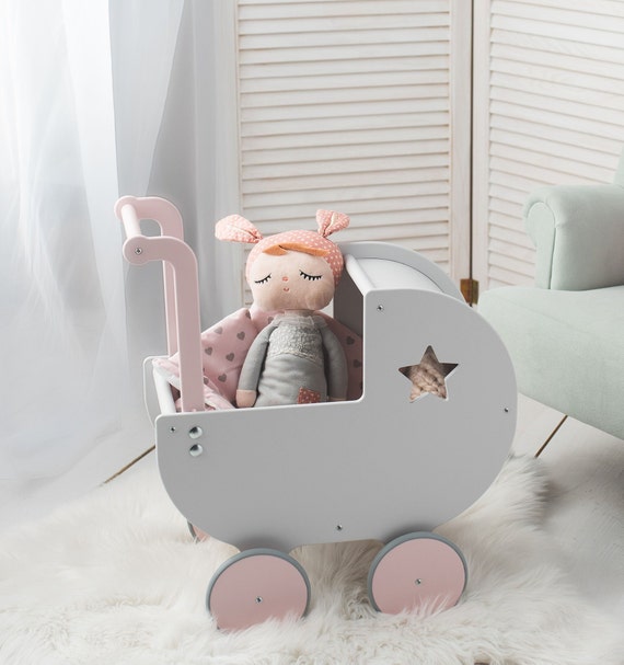 Personalised Wooden Pram Charm//Mobile Push-Chair Buggy Stroller ~Baby Girls