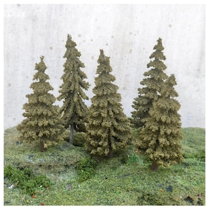 Miniature Pine Tree Model (2 Pcs): N HO O Scale Diorama Scenery