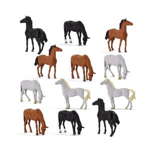 Miniature Horse & Wild Animal Figures - 1:43 Scale Diorama Models