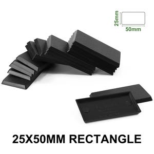 Black Rectangle Miniature Bases 25x50mm: Wargame Terrain Craft Supply