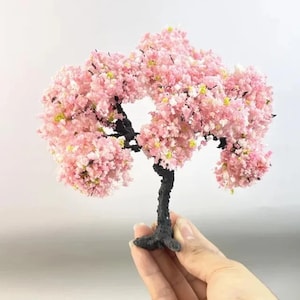 Miniature Cherry Blossom Tree: 15cm Diorama Model, DIY Landscape Craft