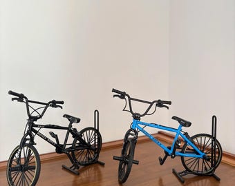 Bicicleta de aleación 1:8 con soporte de estacionamiento: minimodelo de bicicleta de metal para niños