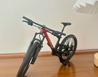 1:8 lichtmetalen minifiets – vingerfietsspeelgoed voor volwassenen en jongens, rood