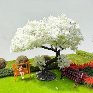 White Wire Tree Model 8cm – N Scale Train Scenery, Park Landscaping, Railway Platform, Miniature Craft Supply, DIY Diorama Layout Decor