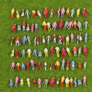 N Scale Model Train Figures: 100PCS Painted Mini People Set for Dioramas
