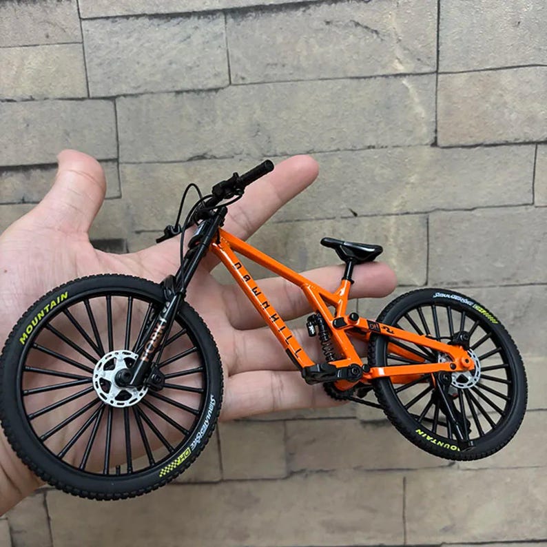 Mini bicicleta a escala 1:8 de aleación, modelo de fundición a presión, color naranja, 37A Finger Bike, coleccionable, de simulación, regalo. Naranja