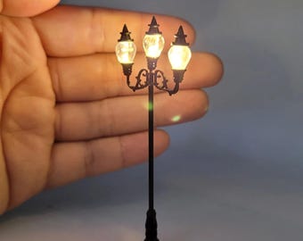 HO Scale Straßenlaternenlaternenpfahl: Miniatur Eisenbahn Diorama Beleuchtung