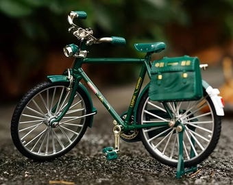 Vintage Retro Bicycle Model DIY Decor, Unique Home Accent, Rustic Gift, Mini Bike