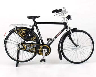 Bicicleta de montaña de aleación a escala 1:10, minibicicleta de carreras de fundición a presión, juguete de colección de escritorio
