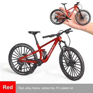 Miniatyr av racercykel i skala 1:6, gjuten cykelmodelldekor i röd svart orange