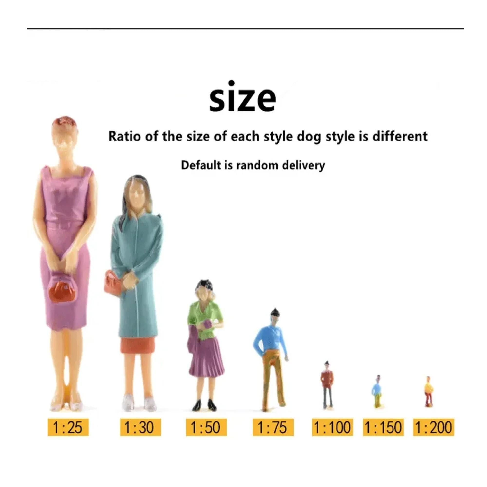 EHJRE 20 Figurines Échelle 1:50 – Personnages En Plastique Coloré – Pour Maquette, Diarama, Table De Sable