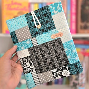 Handmade Padded Book and E-Reader Cover Sleeve with Pocket & Button Closure