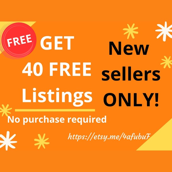 Etsy 40 FREE Listings For New Sellers, Open New Etsy Shop & Get 40 FREE Listings Sell on Etsy Link in Description No Purchase Required