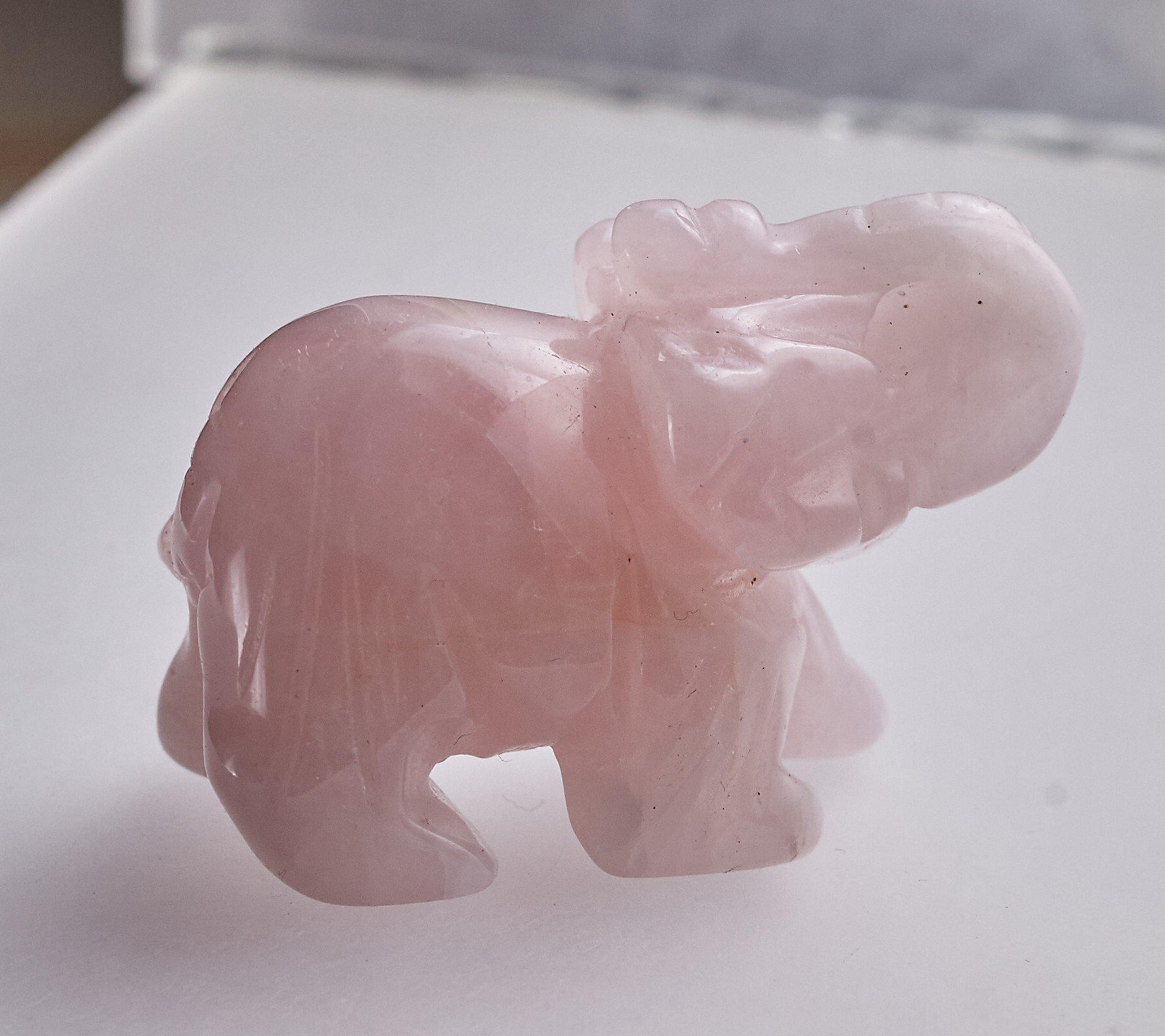 51mm Rose Quartz Elephant Figurine Natural Sparkling Crystal Etsy