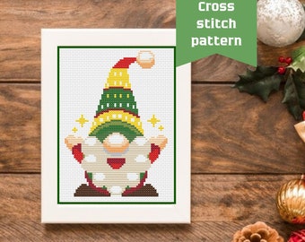 Christmas Gnome Cross Stitch Pattern Xmas Happy Gnome Winter Christmas Embroidery Instant Download Decor Christmas Gifts PDF Pattern