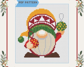 Xmas Gnome Cross Stitch Pattern Winter Christmas Embroidery Instant Download Christmas Cross Stitch Art Decor Xmas Gifts PDF Pattern