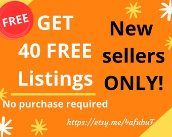 Etsy 40 FREE Listings For New Sellers, Open New Etsy Shop & Get 40 FREE Listings Sell on Etsy Link in Description No Purchase Required