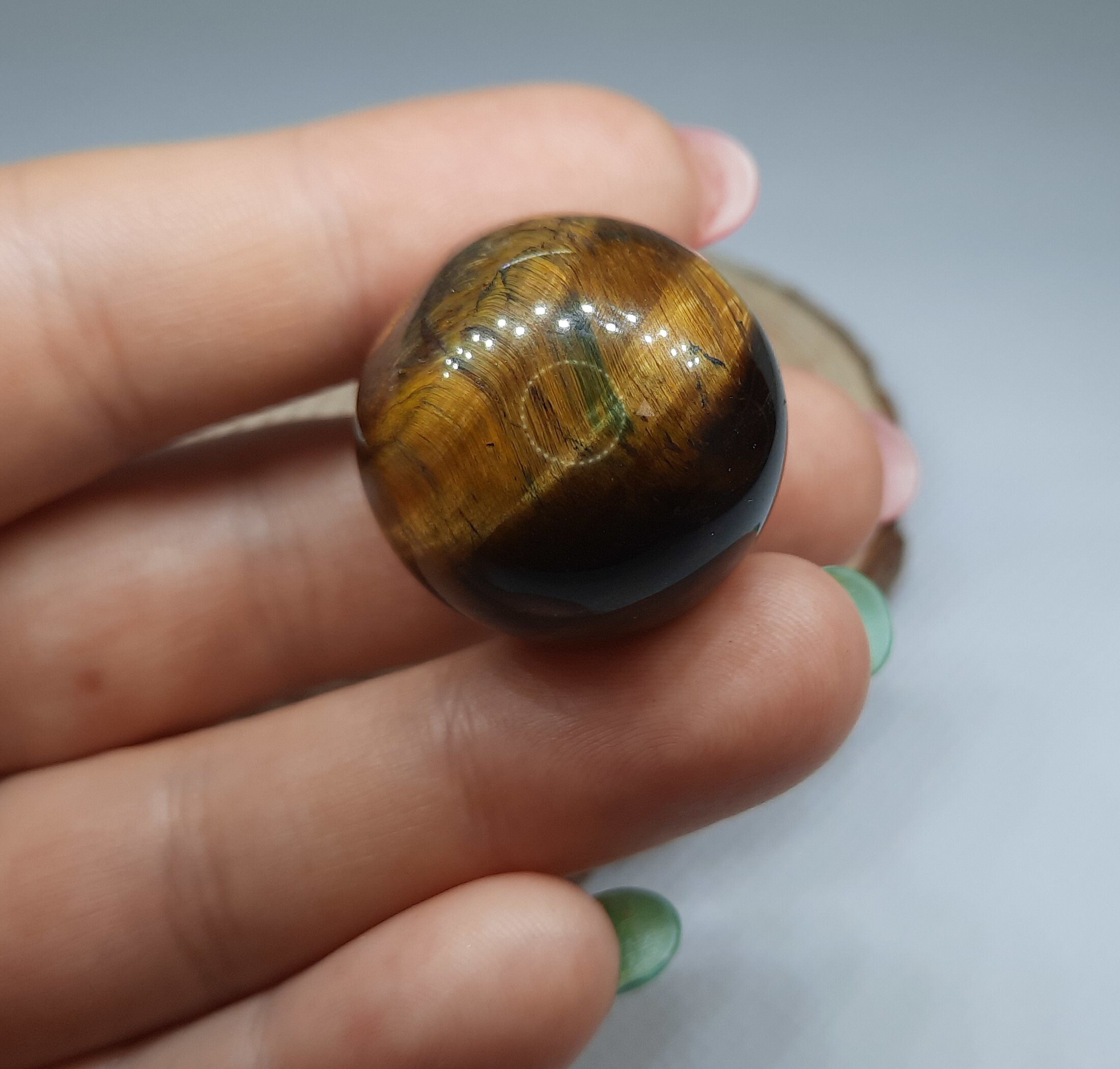25mm Yellow Tiger's Eye Sphere Golden Chatoyant Natural Etsy UK