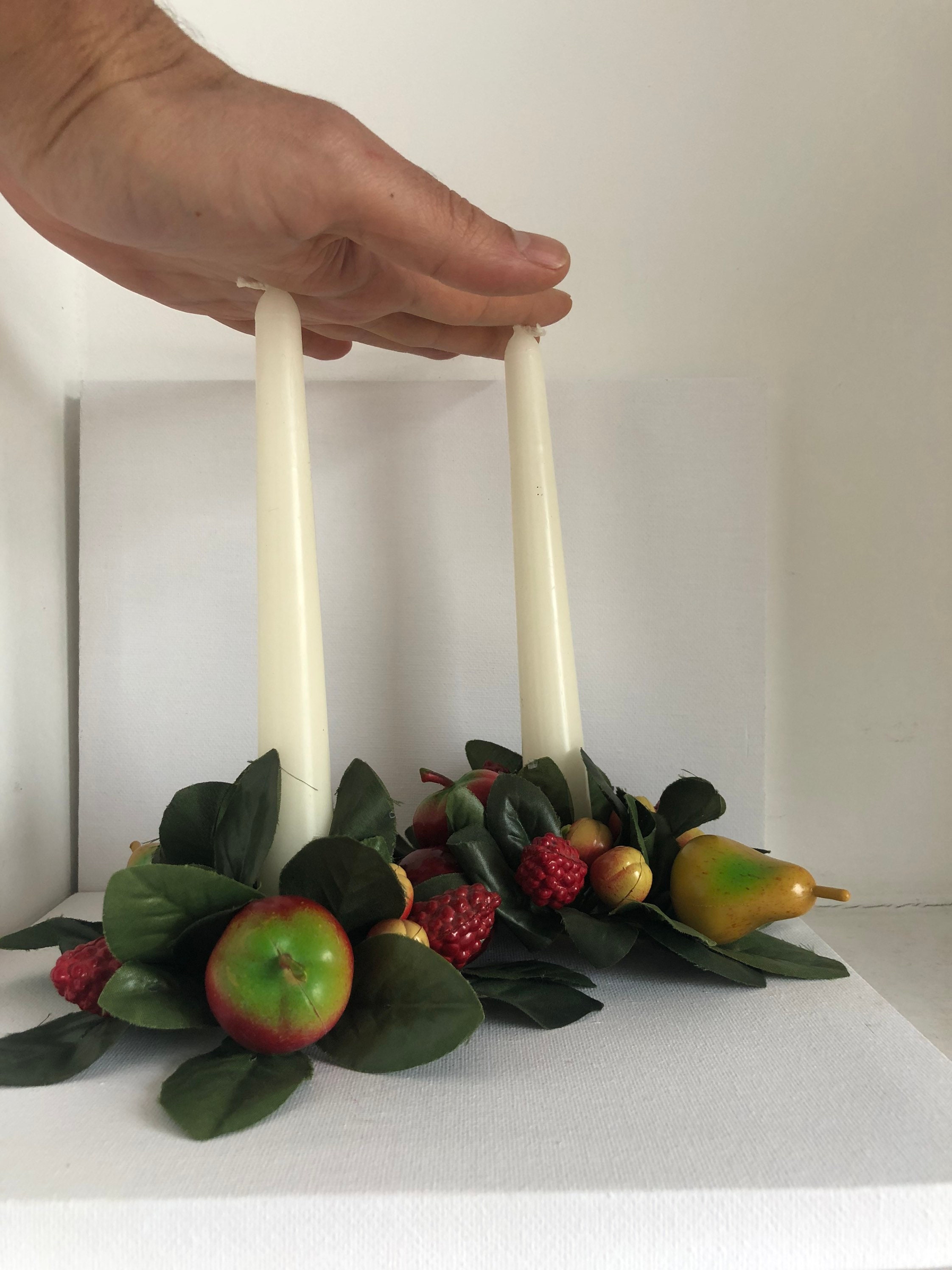 Vintage Plastic Fruit Candle Holder Garnish Dining Room Table Etsy UK