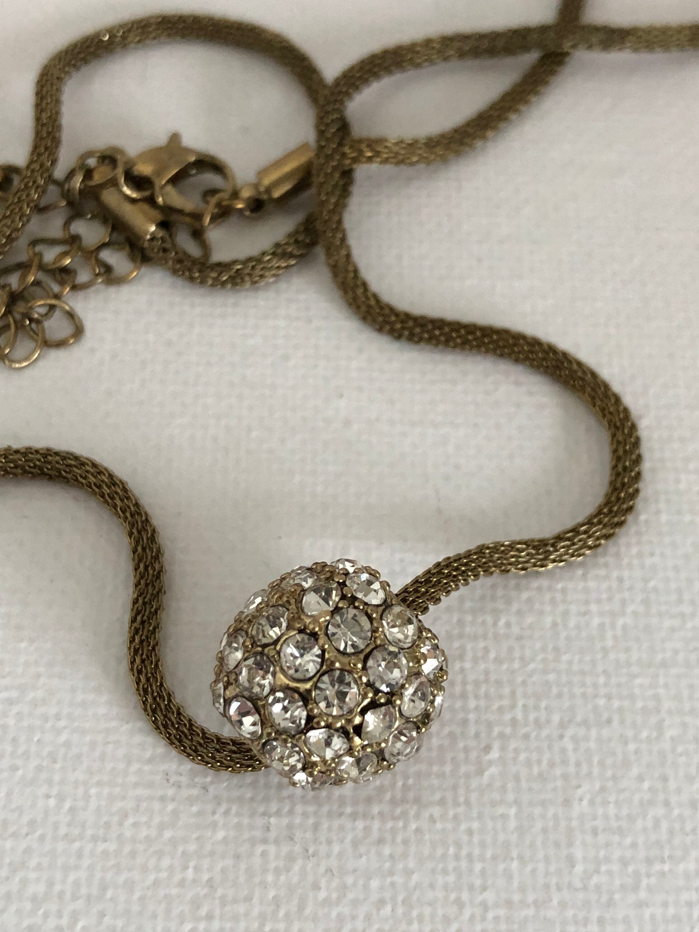 Vintage necklace with sparkly bead costume jewellery gold tone Etsy