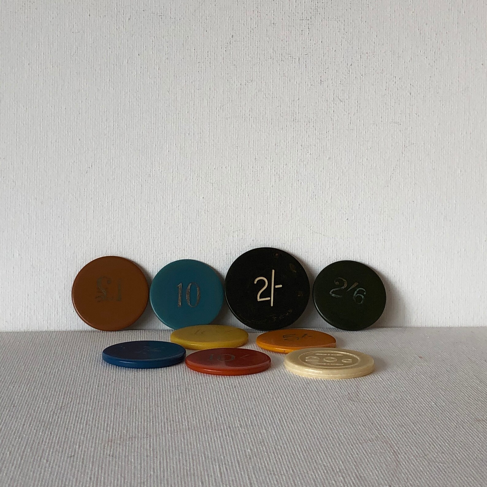 9 Antique Bakelite Poker Chips Unusual Rare Game Collectors Etsy