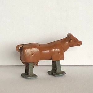 SALE Antique Walking Cow Toy Rare Metal and plastic toy museum grade farm animals cow present toy collectors rockabilly home decor mini toys