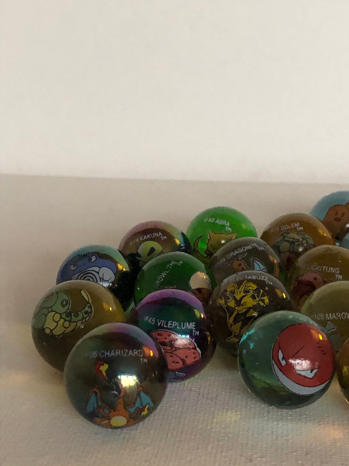Vintage Pokemon Marbles Bundle Rare Collectible 32 marbles Etsy