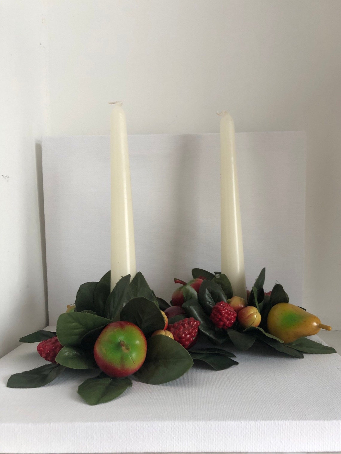 Vintage plastic fruit candle holder garnish dining room table Etsy