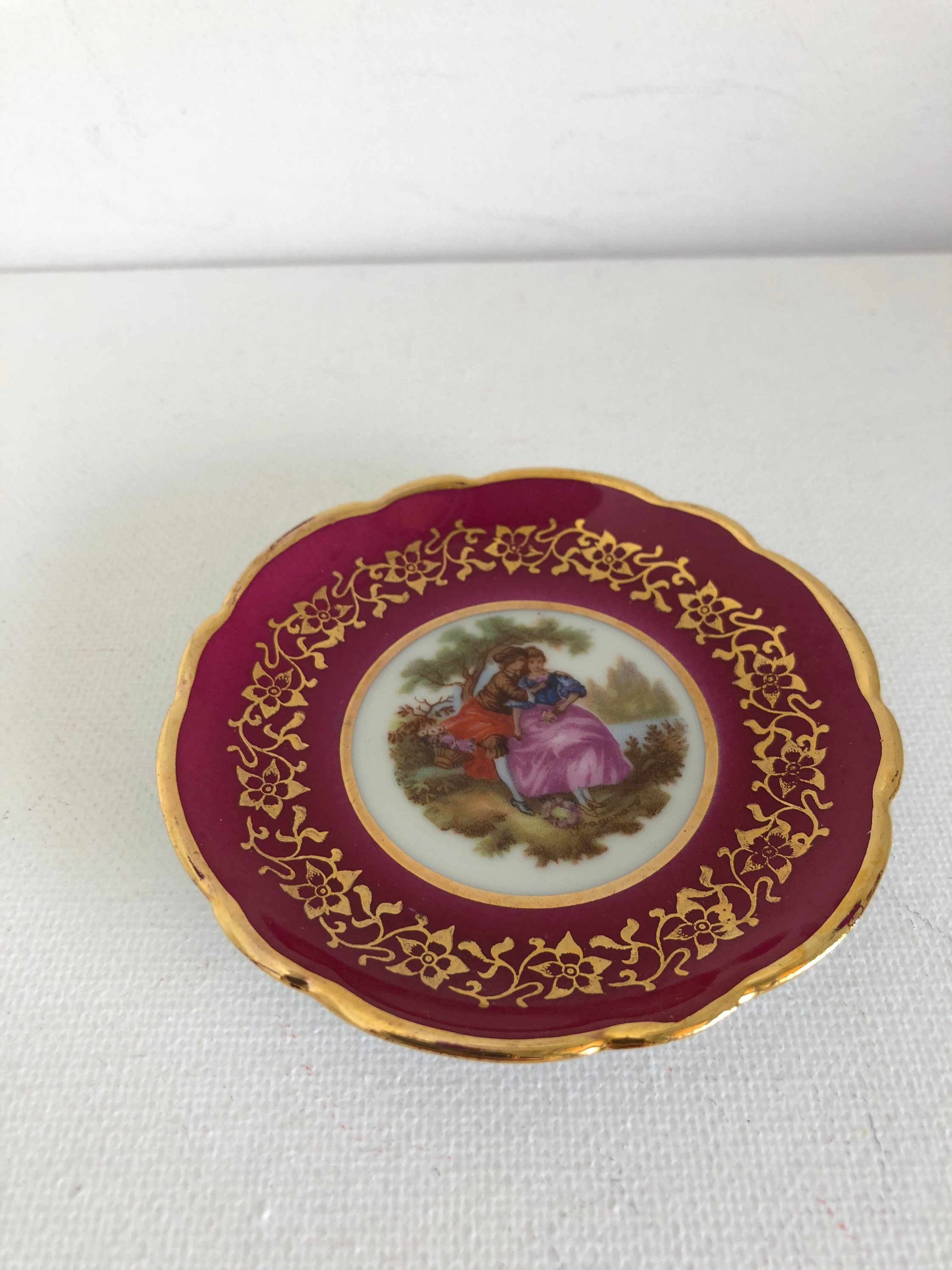 Vintage Meissner Limoges France three legged jewellery box or Etsy