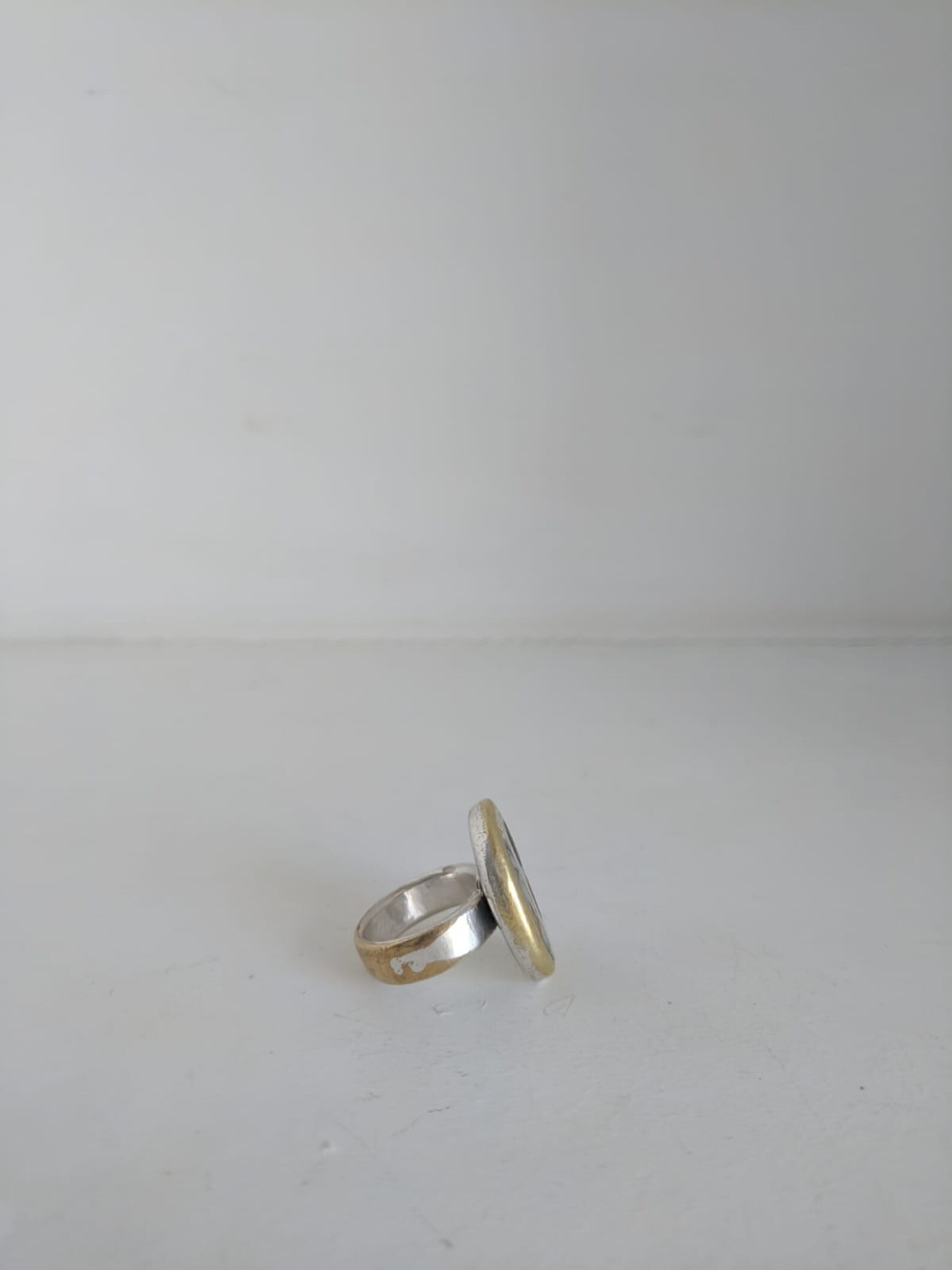 Vintage heavy pewter ring with stones statement ring indie Etsy