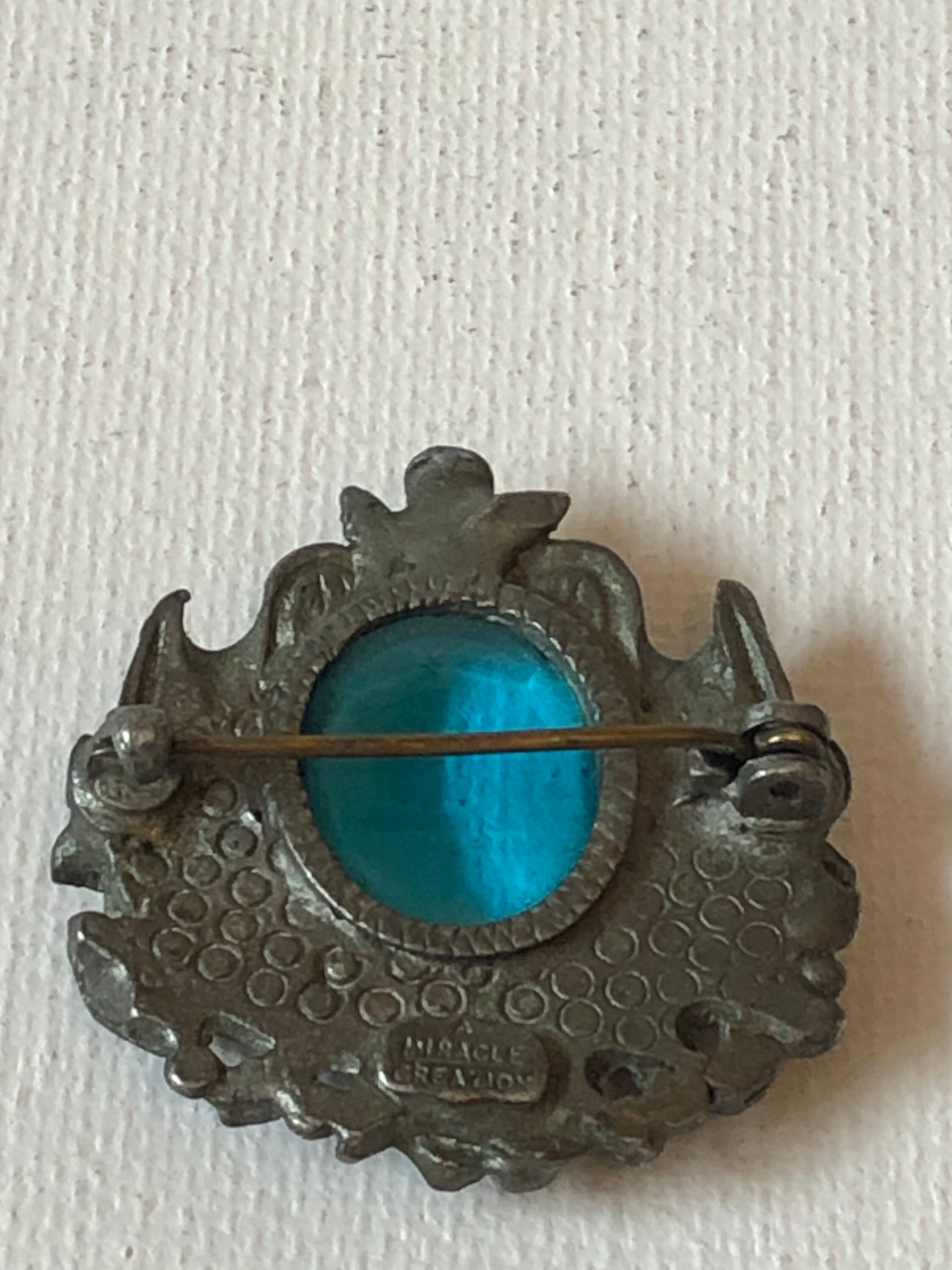 Miracle Creations Antique brooch stamped unusual collectible Etsy